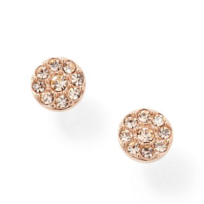 Rose gold-tone 'Vintage Glitz' crystal cluster earrings